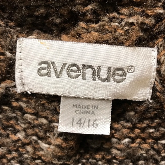 Avenue Cotton Blend Cable Net Open Sweater in brown - Picture 4 of 9